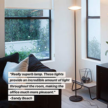 Load image into Gallery viewer, Brightech Sky LED Torchiere Super Bright Floor Lamp - Contemporary, High Lumen Light for Living Rooms &amp; Offices - Dimmable, Indoor Pole Uplight for Bedroom Reading - Black

