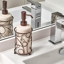 Load image into Gallery viewer, iDesign Twigz Ceramic and Metal Liquid Soap Pump and Lotion Dispenser for Kitchen, Bathroom, Sink, Vanity, 4.5" x 4.5" x 8.5", Vanilla and Bronze
