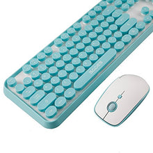 Load image into Gallery viewer, SADES V2020 Wireless Keyboard and Mouse Sets,White Blue Retro Style Keyboard with Round Keycaps,2.4GHz Dropout-Free Connection Mouse with 3 Adjustable DPI,Long Battery Life for Windows,Notebook,PC
