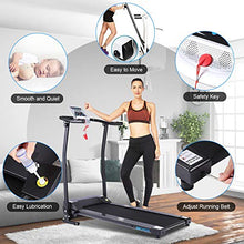 Load image into Gallery viewer, ANCHEER Folding Treadmill, Electric Running Machine with LCD Monitor Motorized,Pulse Grip and Safety Key,Portable Fitness Treadmill for Home/Office Use,US Stock (Black)
