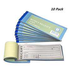 Load image into Gallery viewer, 10 Pack Rent Receipt Book, Sales Receipt Invoice Book Carbonless Copy Duplicate 2 Parts 50 Sets 8.5" X 2.75"
