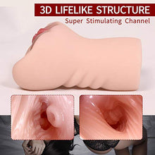 Load image into Gallery viewer, 3D Realistic Pockèt-pûssy Medical Silicone Másturbátor Cup Sêx Women Torso Dôlls with Double Holes Hand Held Blow Job Cup
