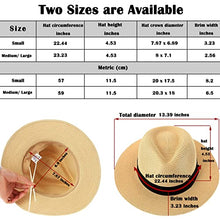 Load image into Gallery viewer, 2-Pack Beach Hats for Women Summer Straw Sun Hats Women's Wide Brim Fedora Hat UV Protection Fashion Travel Accessories
