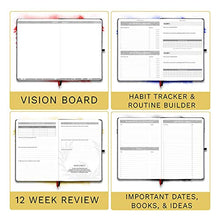 Load image into Gallery viewer, The Phoenix Journal - Best Daily Goal Planner, Organizer, Calendar for Goal Setting, Gratitude, Happiness, Productivity - Vision Board &amp; Habit Tracking - 12 Weeks, Undated, Hardcover (Pink)
