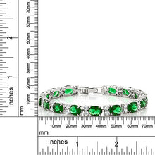 Load image into Gallery viewer, Gem Stone King 40.00 Ct Oval and Round Green Color Cubic Zirconias CZ Tennis Bracelet 7 Inch
