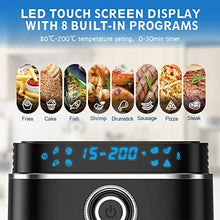 Load image into Gallery viewer, LC POWER Air Fryer,Large Electric Hot Air Fryers Oven Oilless Cooker(Recipe book),Bake Roast Reheat Deep Fryer,LED Digital Touch Screen,8 Cooking Presets,Nonstick Square Frying Pot with Preheat &amp; Shake Reminder,Auto Shut-off and Memory Function,1500W,4.0
