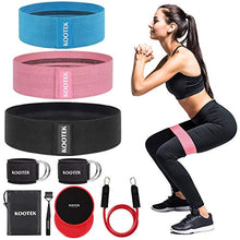 Load image into Gallery viewer, Kootek Booty Bands Resistance Bands for Butt and Legs 3 Levels Exercise Band with Door Anchor 2 Core Sliders Legs Ankle Straps Guide Book for Home Fitness Gym
