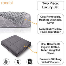 Load image into Gallery viewer, rocabi Deluxe Weighted Blanket King Size Bed | 15 lbs 80”x86” Heavy Weighted Blanket for Adults &amp; Luxury Removable Minky Cover for Calming Sleep
