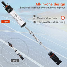 Load image into Gallery viewer, Pvfarosh 30A Solar Fuse Connector IP68 Waterproof 1000V in-line Fuse Holder 30A Male and Female Connector Waterproof in-Line Fuse Holder (Contains 4 fuses + 2 Solar Fuse Holders)
