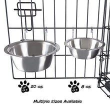 Load image into Gallery viewer, Stainless Steel Hanging Pet Bowls for Dogs and Cats- Cage, Kennel, and Crate Feeder Dish for Food and Water- Set of 2, 8 oz Each By PETMAKER
