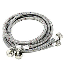 Load image into Gallery viewer, Stainless Steel Washing Machine Hoses 6ft, Burst Proof Hot and Cold Inlet Washer Hose with 90 Degree Elbow (2Pack)
