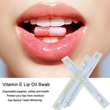 Load image into Gallery viewer, 100 pcs Vitamin E Lips Oil Swabs Stick Disposable VE Cotton Swab Protect Lip Gum Anti-dry Moisture For Use Before Teeth Whitening (100 Pcs)
