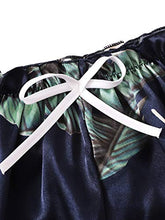 Load image into Gallery viewer, SheIn Women's 7pcs Pajama Set Cami Pjs with Shirt and Eye Mask Navy Tropical Medium
