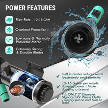Load image into Gallery viewer, LATCH.IT RV Macerator Pump | 12V Quick-Release Macerator Pump for RV | RV Waste Pump Macerator w/All Fittings, Hoses &amp; Clamps You’ll Need | Portable RV Pump | Dump 12-15 Gallons of Waste per Minute!
