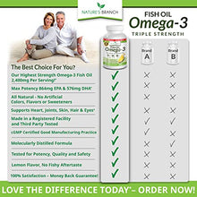 Load image into Gallery viewer, Best Triple Strength Omega 3 Fish Oil Pills - 180 Capsules - 2400mg High Potency Burpless Lemon Flavor 864mg EPA 576mg DHA Ultra Pure Liquid Softgels for Brain Joints Eyes Heart Health Supplement
