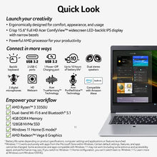 Load image into Gallery viewer, Acer Aspire 5 A515-46-R3UB | 15.6" Full HD IPS Display | AMD Ryzen 3 3350U Quad-Core Mobile Processor | 4GB DDR4 | 128GB NVMe SSD | WiFi 6 | Backlit KB | FPR | Amazon Alexa | Windows 11 Home in S mode
