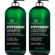 Load image into Gallery viewer, BOTANIC HEARTH Peppermint Oil Shampoo and Conditioner Set - Hair Blooming Formula with Keratin for Thinning Hair - Fights Hair Loss, Promotes Hair Growth-Sulfate Free for Men and Women - 16 fl oz x 2
