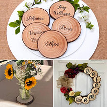 Load image into Gallery viewer, Natural Wood Slices 10Pcs 3.5-4.0 in Unfinished Wood Kit with Screw Eye Rings, Complete Wood Coaster, Wooden Circles for Crafts Wood Christmas Ornaments Wedding DIY Crafts
