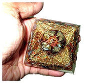 Load image into Gallery viewer, Jet Mix Gemstone Labradorite Merkaba Chakra Orgone Pyramid Crystal Gemstones Copper Metal Mix Rare Healing Positive Energy Tetrahedron Sacred Geometry Memory

