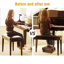 Load image into Gallery viewer, HOSEYIN Wood Adjustable Lifting Piano Pedal Extender Bench for Kids, Height Adjustable Piano Foot Pedal,Design with 3 Pedal（Bright Brown）
