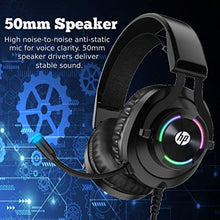 Load image into Gallery viewer, HP Gaming Xbox One Headset with Mic, Gaming Headphones for PS4, PC, Laptop, Nintendo Switch with Noise Cancelling Microphone, Wired Over Ear Head Set with LED Lights
