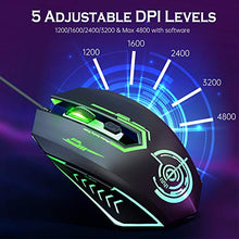 Load image into Gallery viewer, Gaming Mouse Wired, UHURU USB Computer Mice with 6 Programmable Buttons, 4 Adjustable DPI Up to 4800, 7 Backlight Modes Ergonomic RGB Gaming Mouse for Laptop PC Gamers
