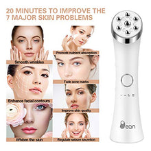 Load image into Gallery viewer, Facial Massager Face Massage Device - 4 Color LED Light Treatments Handy Electric High Frequency and Vibration Machine Strengthening Elasticity Modifying Wrinkles Sensitive Skin Care Product White
