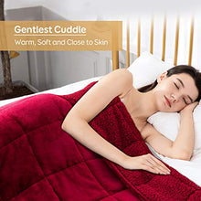 Load image into Gallery viewer, Sivio Sherpa Fleece Weighted Blanket for Adult, 15lbs Heavy Fuzzy Throw Blanket with Soft Plush Flannel, Reversible Twin-Size Super Soft Extra Warm Cozy Fluffy Blanket, 60x80 Inch Dual Sided Burgundy
