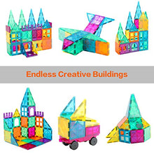Load image into Gallery viewer, Neoformers Magnetic Building Tiles, 110 Pcs 3D Magnetic Building Blocks Set for Kids, STEM Educational Preschool Magnet Toys for Toddlers Boys Girls 3 4 5 6 7 8 Year Old with 2 Cars
