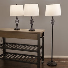 Load image into Gallery viewer, Table Lamps and Floor Lamp Set of 3, Spiral Cage Design (3 LED Bulbs included) by Lavish Home
