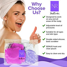 Load image into Gallery viewer, Silicone Scalp Massager and Back Scrubber Shower Set - 31.5 inch Gentle Exfoliating Back Scrubber and Relaxing Scalp Massager
