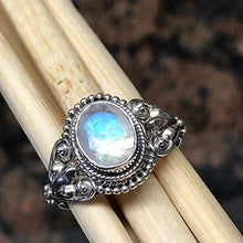 Load image into Gallery viewer, Natural Rainbow Moonstone 925 Solid Sterling Silver Engagement Ring Size 8.75, 9
