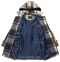Load image into Gallery viewer, Chrisuno Women's Long Wool Trench Coat Winter Oversize Overcoat Yellow Plaid M
