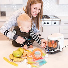 Load image into Gallery viewer, Baby Brezza One Step Baby Food Maker Deluxe – Automatically Steams &amp; Blends Homemade Baby Food – Easy Way to Make Organic Food for Infants and Toddlers - Includes 3 Food Pouches &amp; Filling Funnels

