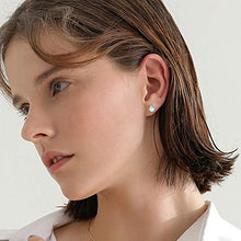 Load image into Gallery viewer, Fansilver 2Pairs Moonstone Stud Earrings for Women Sterling Silver Studs Rainbow Moonstone Earrings 6mm Round Moonstone Earrings Stud for Sensitive Ear Hypoallergenic
