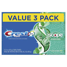 Load image into Gallery viewer, Crest + Scope Complete Whitening Toothpaste, Minty Fresh, 5.4 oz, Pack of 3
