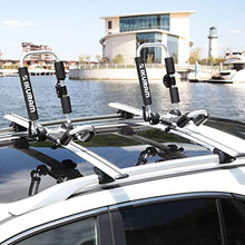 Load image into Gallery viewer, IKURAM R Kayak/Surf/Ski Roof Carrier Rack of J-Style Folding Universal Field &amp; Stream 3-in-1 Multifunction for Canoe, SUP, Kayaks, Surfboard and Ski Board Rooftop Mount on SUV, Car and Truck
