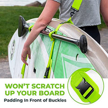 Load image into Gallery viewer, Gradient Fitness Kayak/Paddle Board/Surfboard Shoulder Strap | Hands-Free SUP Carrying Strap Boards with Padded Shoulder Sling, Paddle Carrier &amp; Metal Accessories (Green)
