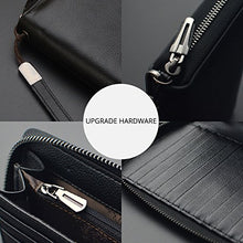 Load image into Gallery viewer, Women RFID Blocking Wallet Leather Zip Around Phone Clutch Large Travel Purse Wristlet (Black) …
