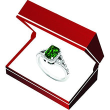 Load image into Gallery viewer, Dazzlingrock Collection Sterling Silver 7X5 MM Emerald Cut Lab Created Emerald &amp; Diamond Ladies Engagement Ring, Size 8

