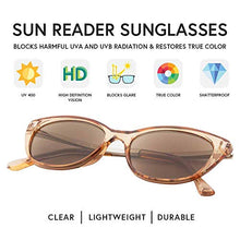 Load image into Gallery viewer, VITENZI Full Reader Sunglasses Cat Eye Readers for Reading Under The Verona Sun in Champagne 1.50
