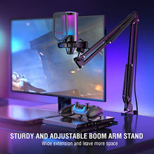 Load image into Gallery viewer, FIFINE Gaming PC USB Microphone, Podcast Condenser Mic with Boom Arm, Pop Filter, Mute Button for Streaming, Twitch, Online Chat, RGB Computer Mic for PS4/5 PC Gamer Youtuber-AmpliGame A6T
