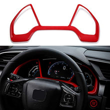 Load image into Gallery viewer, Thenice for 10th Gen Civic Dash Board Instrument Panel Dial Dashboard Trim Cover Frame ABS Decal Interior Moulding Accessories for Honda Civic 2020 2019 2018 2017 2016 -Red
