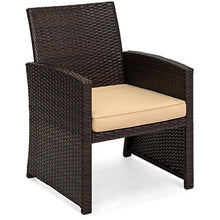 Load image into Gallery viewer, Best Choice Products 4-Piece Wicker Patio Furniture Set w/Table, Tempered Glass, 3 Sofas, Cushioned Seats - Brown

