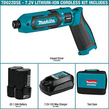 Load image into Gallery viewer, Makita TD022DSE 7.2V Lithium-Ion Cordless 1/4" Hex Impact Driver Kit
