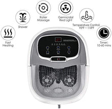 Load image into Gallery viewer, Giantex Foot Spa Bath Massager w/Heat, Water Shower Adjustable in Angles, Motorized Shiatsu Massage Balls &amp; 2 Maize Rollers, Time &amp; Temper Control, LED Display, Home Pedicure Foot Bath Tub, Grey
