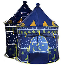 Load image into Gallery viewer, LimitlessFunN Kids Play Tent with Star Lights &amp; Carrying Case [ Pop Up Portable Glow in The Dark Stars Blue ] Children Castle Playhouse for Girls &amp; Boys, Indoor &amp; Outdoor Use
