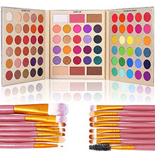 Load image into Gallery viewer, UCANBE Pro Eyeshadow Palette + 15 Pcs Makeup Brush Set,Pigmented Makeup Pallet with Brushes, Matte Shimmer 86 Colors Set,Eye Shadow Highlighters Contour Blush Powder Cosmetic Kit
