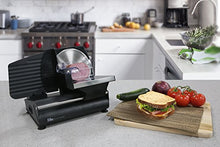 Load image into Gallery viewer, Elite Platinum Ultimate Precision Electric Deli Food Meat Slicer Removable Stainless Steel Blade, Adjustable Thickness, Ideal for Cold Cuts, Hard Cheese, Vegetables &amp; Bread, 7.5”, Black
