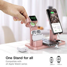 Load image into Gallery viewer, Wireless Charger Stand, CEREECOO 4 in 1 Wireless Charging Station Dock Compatible with iPhone 11/11pro/Xr/Xs/X/Max/8/8Plus/7/6/6s/5 Apple Watch6/5/4/3 AirPods/Airpods Pro (iWatch Charger Required)
